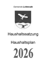 Haushaltssatzung und -plan Lehmrade 2026